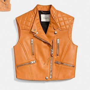 Coach 1941 Surf Biker Vest in Butterscotch